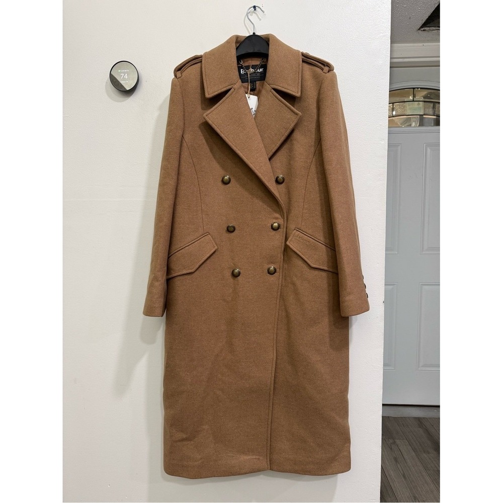NWT Barbour Cottesmore Wool Blend Coat SZ 14 in CAMEL